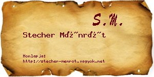 Stecher Ménrót névjegykártya